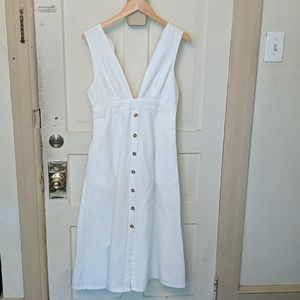 UO linen plunge dress
